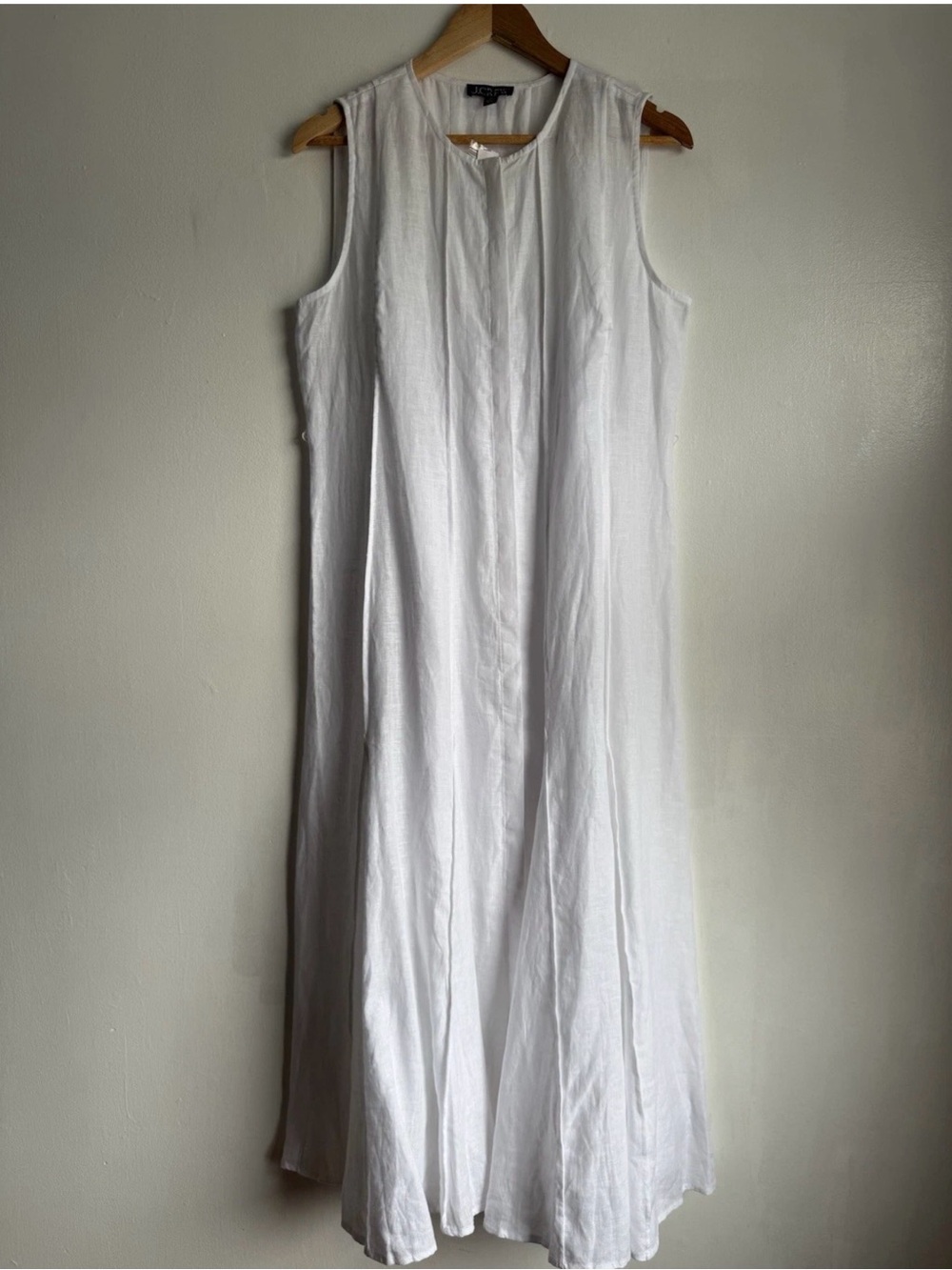 J. Crew White Sleeveless Seamed Linen Midi
Dress Medium - Picture 3 of 10